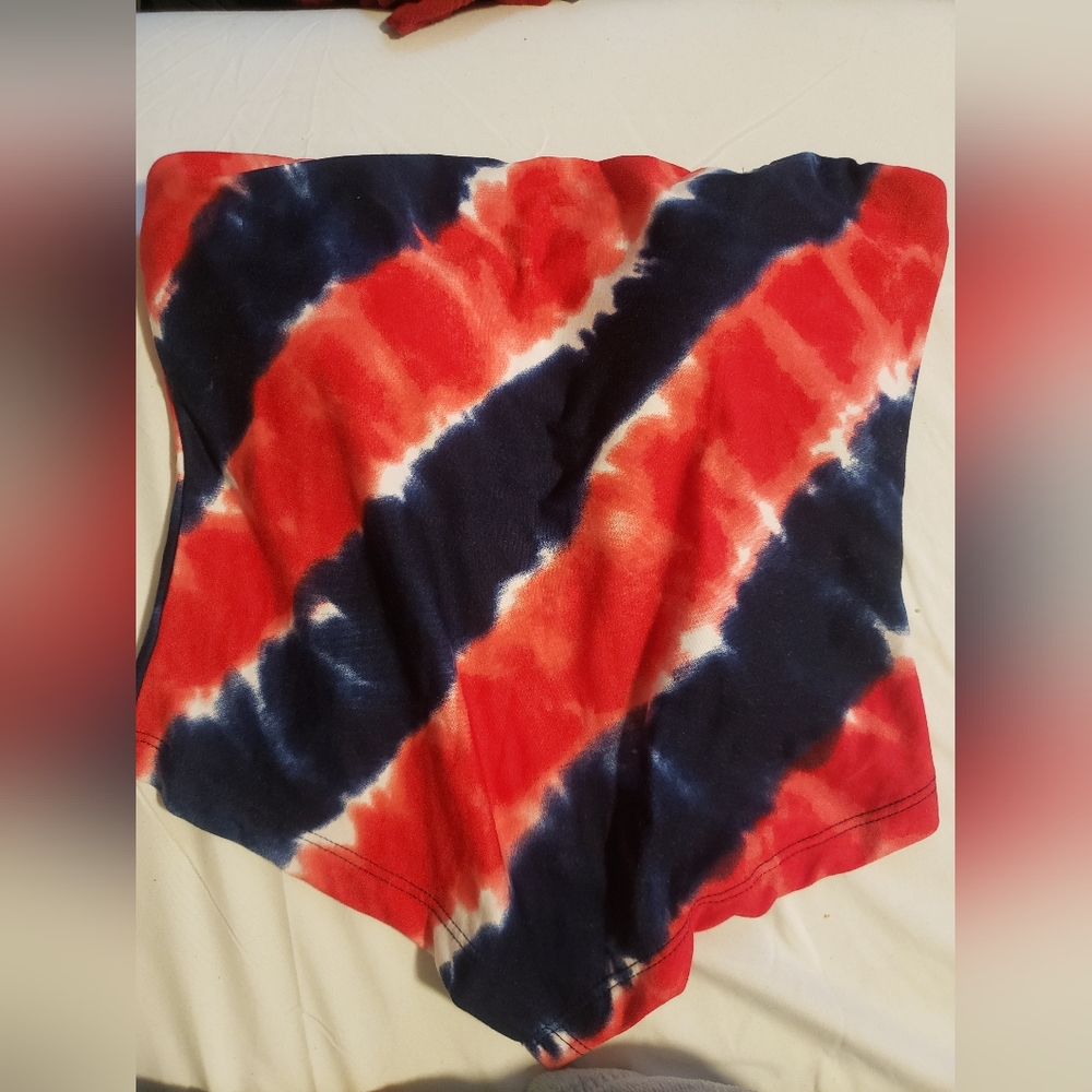 Red white and blue Holter top/ spaghetti strap tank top